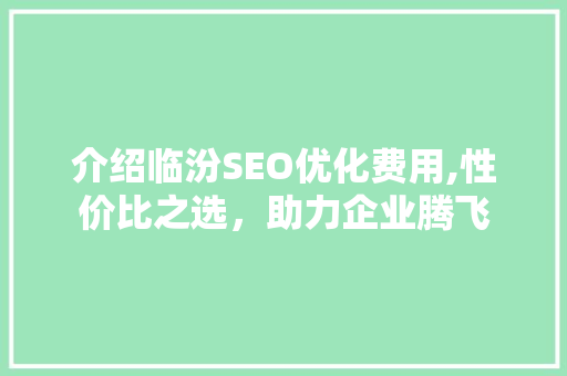 介绍临汾SEO优化费用,性价比之选，助力企业腾飞
