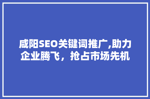 咸阳SEO关键词推广,助力企业腾飞，抢占市场先机