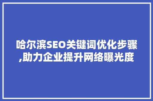哈尔滨SEO关键词优化步骤,助力企业提升网络曝光度