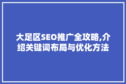 大足区SEO推广全攻略,介绍关键词布局与优化方法