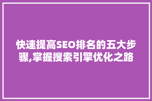 快速提高SEO排名的五大步骤,掌握搜索引擎优化之路