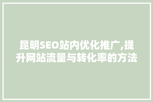 昆明SEO站内优化推广,提升网站流量与转化率的方法