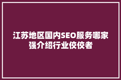江苏地区国内SEO服务哪家强介绍行业佼佼者