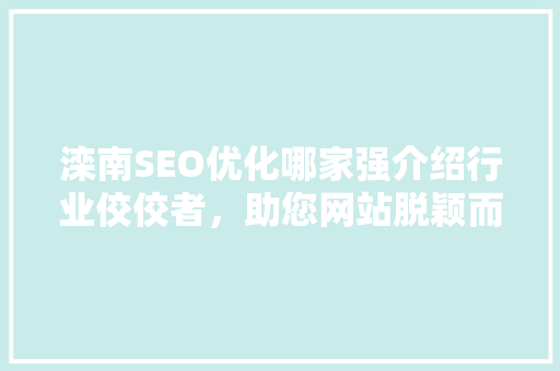 滦南SEO优化哪家强介绍行业佼佼者，助您网站脱颖而出