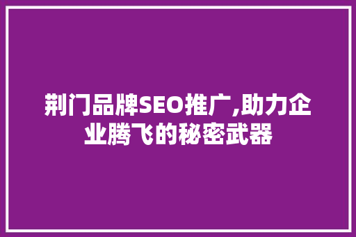 荆门品牌SEO推广,助力企业腾飞的秘密武器