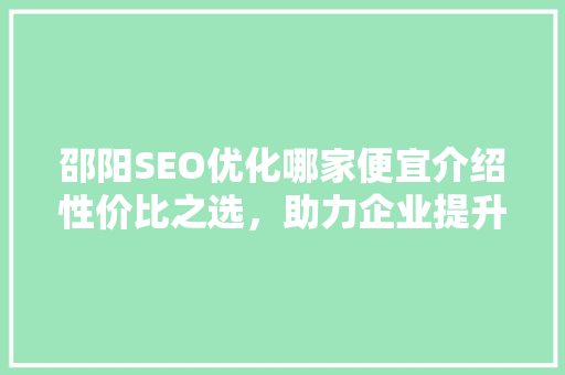 邵阳SEO优化哪家便宜介绍性价比之选，助力企业提升网络竞争力