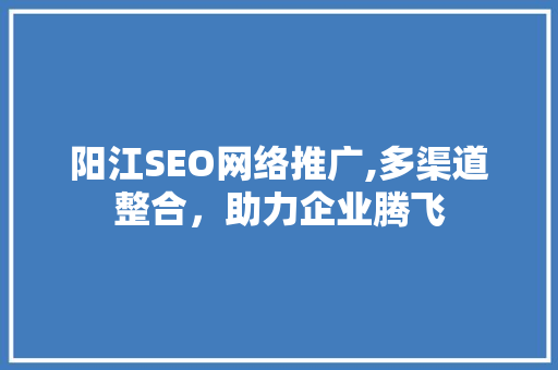 阳江SEO网络推广,多渠道整合，助力企业腾飞