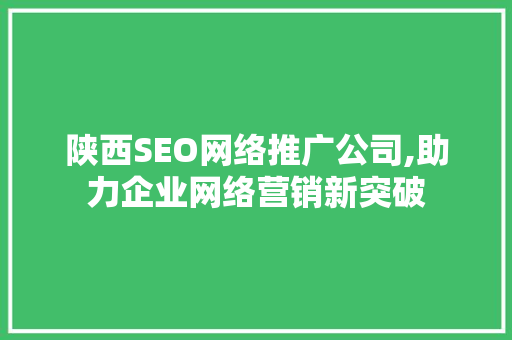 陕西SEO网络推广公司,助力企业网络营销新突破